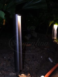 Lắp đặt đèn LED sân vườn và tiểu cảnh thác nước căn Villa